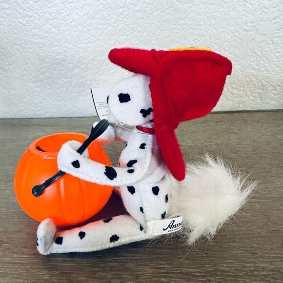 Annalee Dalmatian Dog with Pumpkin Holder Decor Halloween Figurine - Picture 4 of 4